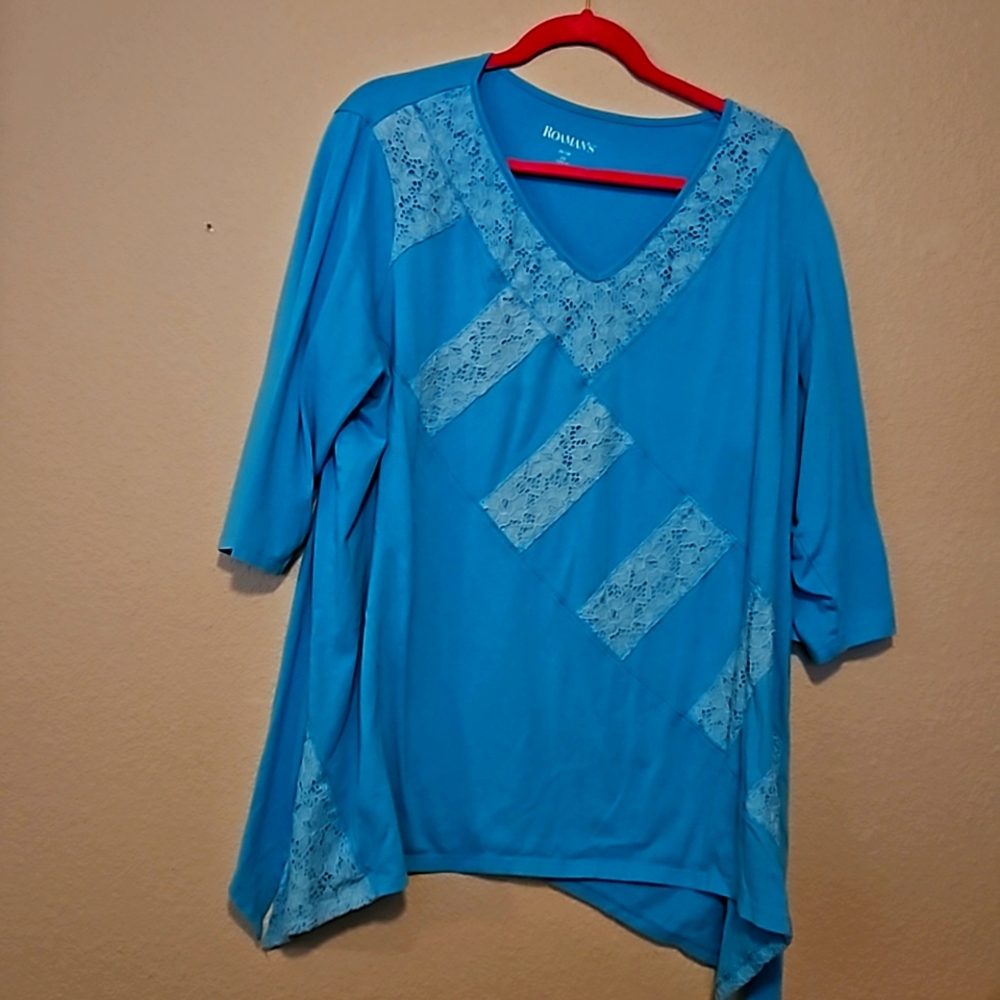 Tunic blouse turquoise size 2x